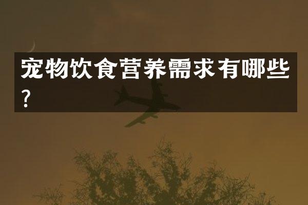 宠物饮食营养需求有哪些？