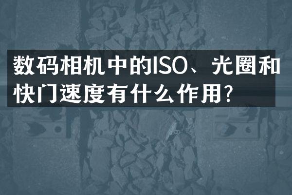 数码相机中的ISO、光圈和快门速度有什么作用？