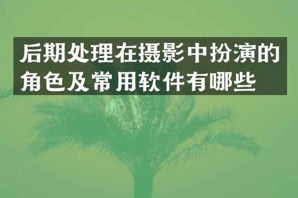 后期处理在摄影中扮演的角色及常用软件有哪些？