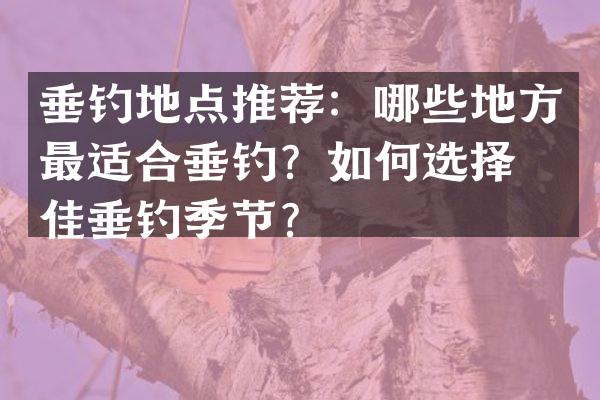 垂钓地点推荐：哪些地方最适合垂钓？如何选择最佳垂钓季节？