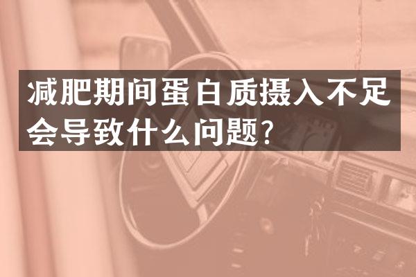 减肥期间蛋白质摄入不足会导致什么问题？