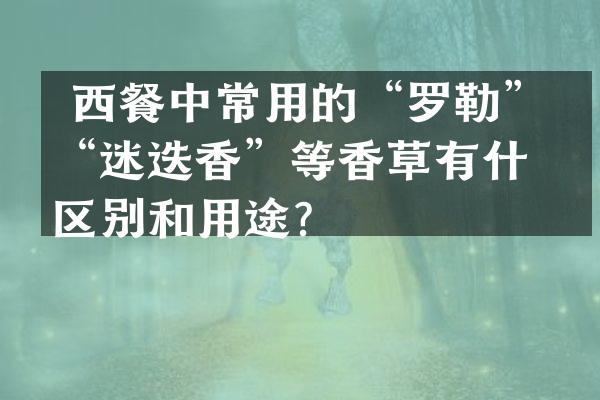  西餐中常用的&ldquo;罗勒&rdquo;、&ldquo;迷迭香&rdquo;等香草有什么区别和用途？
