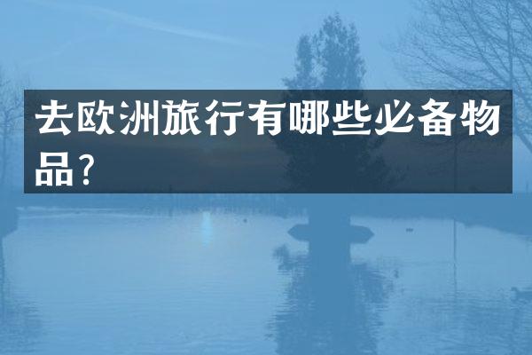 去欧洲旅行有哪些必备物品？