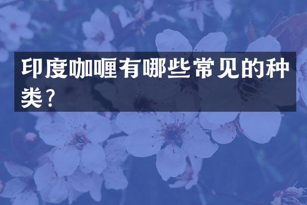 印度咖喱有哪些常见的种类？