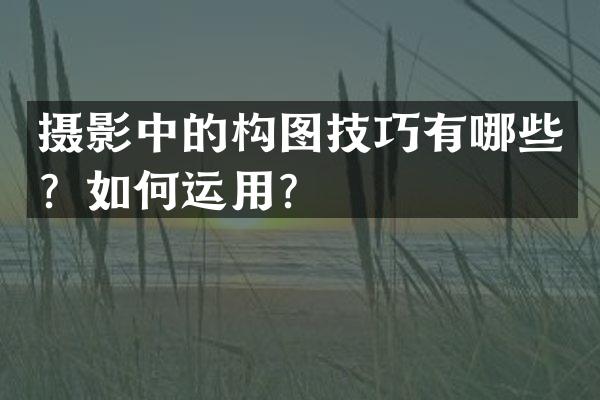 摄影中的构图技巧有哪些？如何运用？