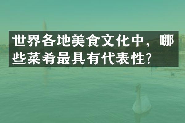 世界各地美食文化中，哪些菜肴最具有代表性？