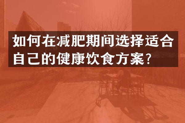 如何在减肥期间选择适合自己的健康饮食方案？