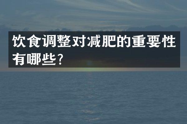 饮食调整对减肥的重要性有哪些？