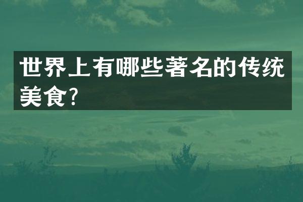 世界上有哪些著名的传统美食？