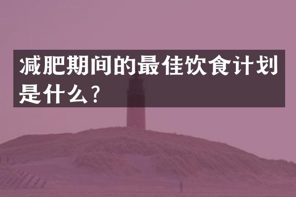 减肥期间的最佳饮食计划是什么？