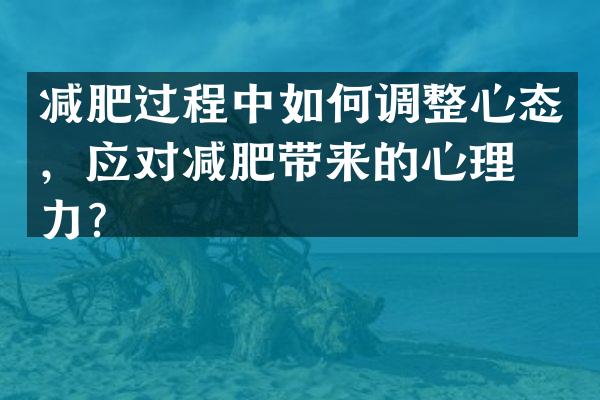 减肥过程中如何调整心态，应对减肥带来的心理压力？