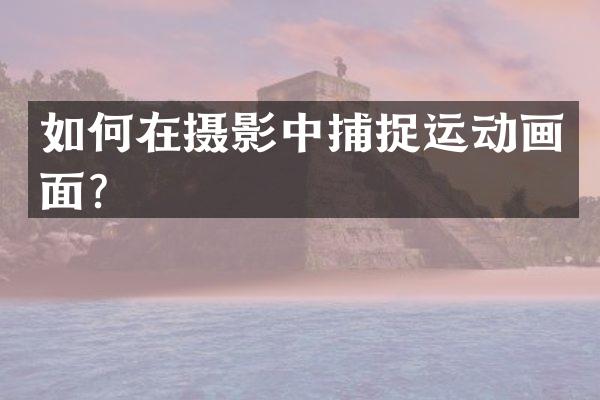 如何在摄影中捕捉运动画面？