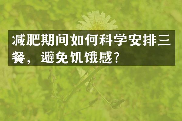 减肥期间如何科学安排三餐，避免饥饿感？