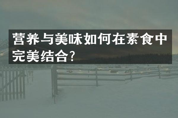 营养与美味如何在素食中完美结合？