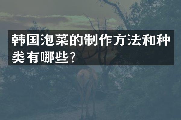 韩国泡菜的制作方法和种类有哪些？