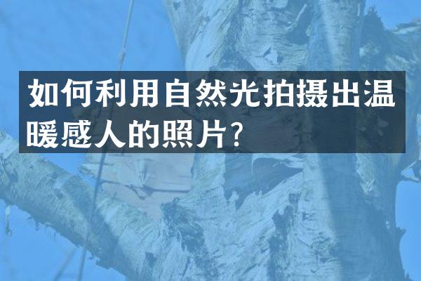 如何利用自然光拍摄出温暖感人的照片？