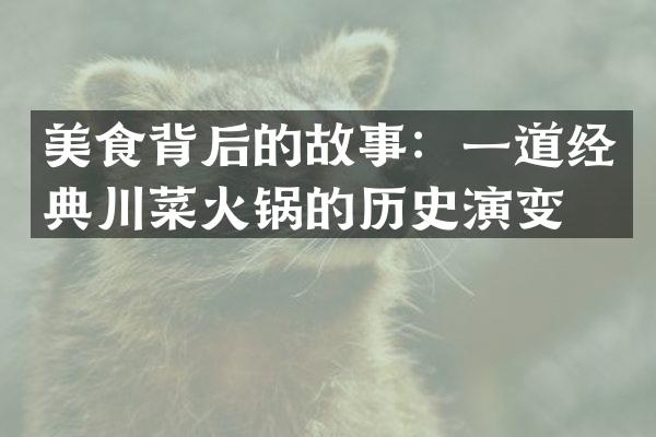 美食背后的故事：一道经典川菜火锅的历史演变