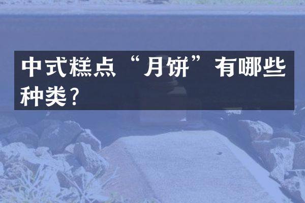 中式糕点&ldquo;月饼&rdquo;有哪些种类？