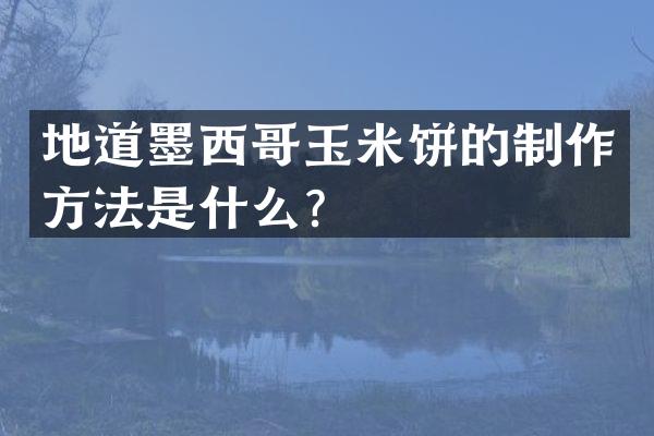 地道墨西哥玉米饼的制作方法是什么？