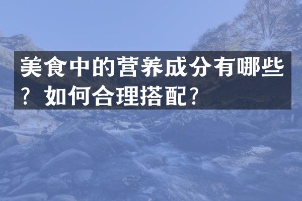 美食中的营养成分有哪些？如何合理搭配？